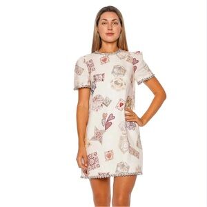 NWT ZIMMERMAN Hypnotic Cream Love Letter Jewelled dress